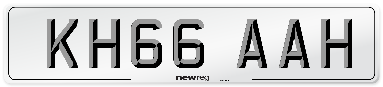 KH66 AAH Number Plate from New Reg